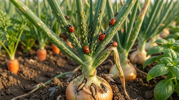 مشکلات رایج کاشت بذر پیاز و راهحل عملی آنها 4 onion insects